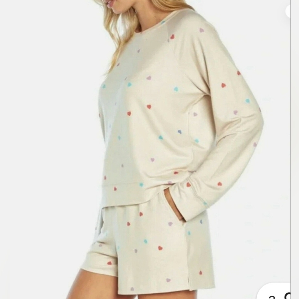 Wildfox Oatmeal Hearts 2 piece Sleep Set, XXL